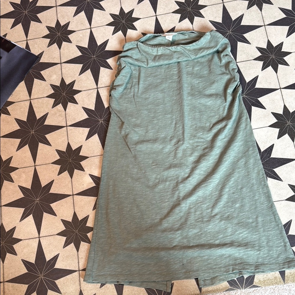 Caslon Green Midi A-Line Skirt.  Just below knee. Moss green.